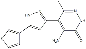 4-amino-6-methyl-5-[5-(3-thienyl)-1H-pyrazol-3-yl]-2,3-dihydropyridazin-3-one 구조식 이미지