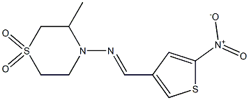 3-methyl-4-{[(5-nitro-3-thienyl)methylidene]amino}-1lambda~6~,4-thiazinane-1,1-dione 구조식 이미지