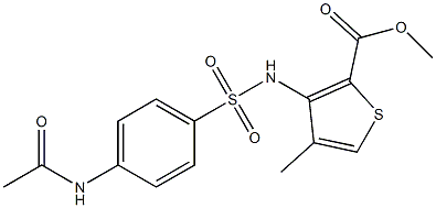 methyl 3-({[4-(acetylamino)phenyl]sulfonyl}amino)-4-methylthiophene-2-carboxylate 구조식 이미지