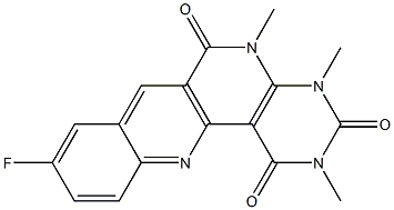 9-fluoro-2,4,5-trimethyl-1,2,3,4,5,6-hexahydrobenzo[b]pyrimido[4,5-h][1,6]naphthyridine-1,3,6-trione 구조식 이미지