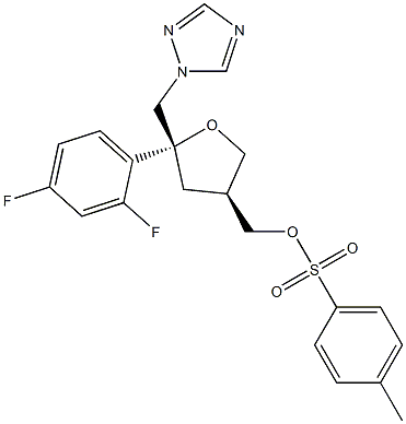 (5R-cis)-Toluene-4-sulfonic acid-5-(2,4-difluoro-phenyl)-5-[1,2,4]triazol-1-ylmethyl-tetrahydro-furan-3-ylmethyl ester 구조식 이미지