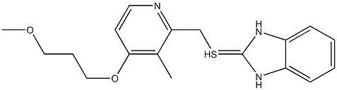 2-[[(3-methyl-4-(3-methoxypropoxy) pyridinyl) methyl] thio]-1H-Benzmidazole 구조식 이미지