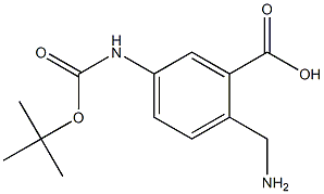 2-(aminomethyl)-5-(tert-butoxycarbonylamino)benzoic acid 구조식 이미지