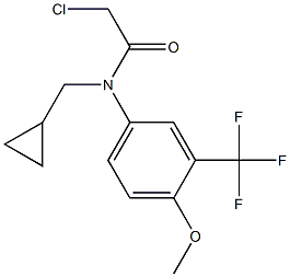 2-chloro-N-(cyclopropylmethyl)-N-(3-(trifluoromethyl)-4-methoxyphenyl)acetamide 구조식 이미지