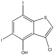 3-chloro-5,7-diiodobenzo[b]thiophen-4-ol 구조식 이미지