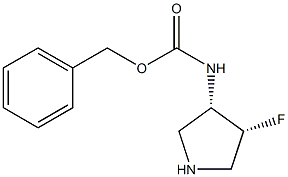 cis-(4-Fluoro-pyrrolidin-3-yl)-carbamic acid benzyl ester Structure