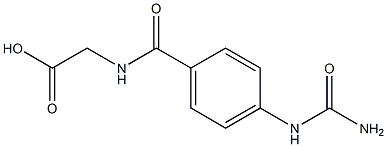 ({4-[(aminocarbonyl)amino]benzoyl}amino)acetic acid Structure