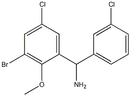 (3-bromo-5-chloro-2-methoxyphenyl)(3-chlorophenyl)methanamine 구조식 이미지