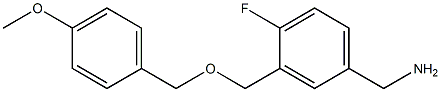 (4-fluoro-3-{[(4-methoxyphenyl)methoxy]methyl}phenyl)methanamine 구조식 이미지