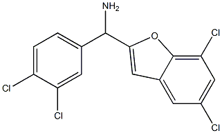 (5,7-dichloro-1-benzofuran-2-yl)(3,4-dichlorophenyl)methanamine 구조식 이미지