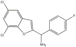 (5,7-dichloro-1-benzofuran-2-yl)(4-fluorophenyl)methanamine Structure