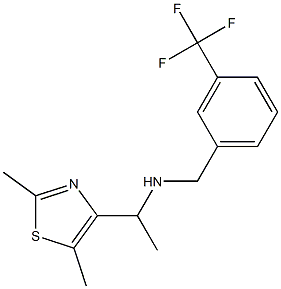 [1-(2,5-dimethyl-1,3-thiazol-4-yl)ethyl]({[3-(trifluoromethyl)phenyl]methyl})amine Structure