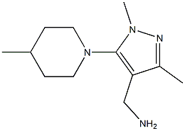 [1,3-dimethyl-5-(4-methylpiperidin-1-yl)-1H-pyrazol-4-yl]methanamine Structure