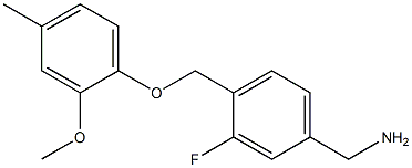 [3-fluoro-4-(2-methoxy-4-methylphenoxymethyl)phenyl]methanamine Structure