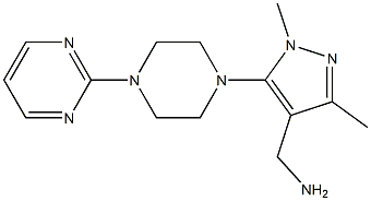 {1,3-dimethyl-5-[4-(pyrimidin-2-yl)piperazin-1-yl]-1H-pyrazol-4-yl}methanamine 구조식 이미지