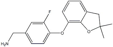 {4-[(2,2-dimethyl-2,3-dihydro-1-benzofuran-7-yl)oxy]-3-fluorophenyl}methanamine 구조식 이미지