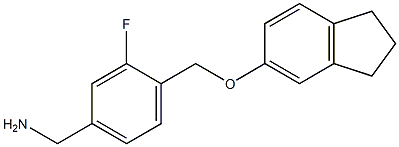 {4-[(2,3-dihydro-1H-inden-5-yloxy)methyl]-3-fluorophenyl}methanamine Structure