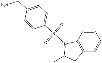 {4-[(2-methyl-2,3-dihydro-1H-indole-1-)sulfonyl]phenyl}methanamine Structure