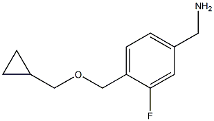 {4-[(cyclopropylmethoxy)methyl]-3-fluorophenyl}methanamine Structure