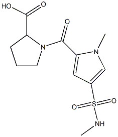 1-({1-methyl-4-[(methylamino)sulfonyl]-1H-pyrrol-2-yl}carbonyl)pyrrolidine-2-carboxylic acid Structure