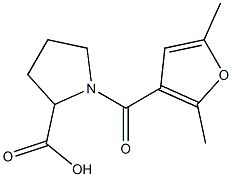 1-(2,5-dimethyl-3-furoyl)pyrrolidine-2-carboxylic acid 구조식 이미지