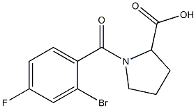 1-(2-bromo-4-fluorobenzoyl)pyrrolidine-2-carboxylic acid Structure