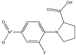1-(2-fluoro-4-nitrophenyl)pyrrolidine-2-carboxylic acid 구조식 이미지