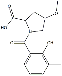 1-(2-hydroxy-3-methylbenzoyl)-4-methoxypyrrolidine-2-carboxylic acid Structure