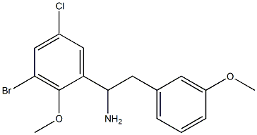 1-(3-bromo-5-chloro-2-methoxyphenyl)-2-(3-methoxyphenyl)ethan-1-amine Structure