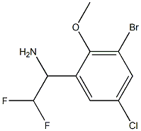 1-(3-bromo-5-chloro-2-methoxyphenyl)-2,2-difluoroethan-1-amine 구조식 이미지