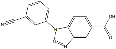 1-(3-cyanophenyl)-1H-1,2,3-benzotriazole-5-carboxylic acid 구조식 이미지