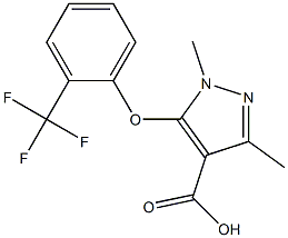 1,3-dimethyl-5-[2-(trifluoromethyl)phenoxy]-1H-pyrazole-4-carboxylic acid 구조식 이미지