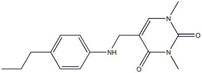 1,3-dimethyl-5-{[(4-propylphenyl)amino]methyl}-1,2,3,4-tetrahydropyrimidine-2,4-dione Structure