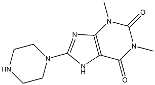 1,3-dimethyl-8-(piperazin-1-yl)-2,3,6,7-tetrahydro-1H-purine-2,6-dione Structure