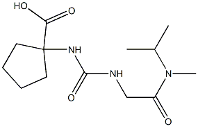1-[({[methyl(propan-2-yl)carbamoyl]methyl}carbamoyl)amino]cyclopentane-1-carboxylic acid 구조식 이미지