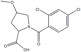 1-[(2,4-dichlorophenyl)carbonyl]-4-methoxypyrrolidine-2-carboxylic acid 구조식 이미지