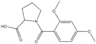 1-[(2,4-dimethoxyphenyl)carbonyl]pyrrolidine-2-carboxylic acid 구조식 이미지