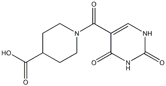 1-[(2,4-dioxo-1,2,3,4-tetrahydropyrimidin-5-yl)carbonyl]piperidine-4-carboxylic acid 구조식 이미지