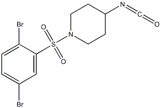 1-[(2,5-dibromobenzene)sulfonyl]-4-isocyanatopiperidine Structure