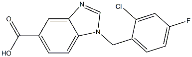 1-[(2-chloro-4-fluorophenyl)methyl]-1H-1,3-benzodiazole-5-carboxylic acid Structure