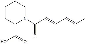 1-[(2E,4E)-hexa-2,4-dienoyl]piperidine-2-carboxylic acid 구조식 이미지