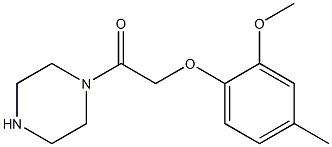 1-[(2-methoxy-4-methylphenoxy)acetyl]piperazine Structure