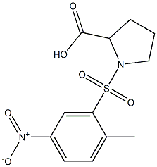 1-[(2-methyl-5-nitrobenzene)sulfonyl]pyrrolidine-2-carboxylic acid Structure