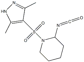 1-[(3,5-dimethyl-1H-pyrazole-4-)sulfonyl]-2-isocyanatopiperidine Structure