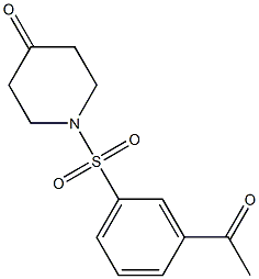 1-[(3-acetylbenzene)sulfonyl]piperidin-4-one Structure