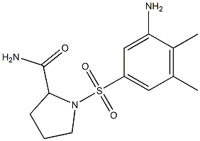 1-[(3-amino-4,5-dimethylbenzene)sulfonyl]pyrrolidine-2-carboxamide Structure