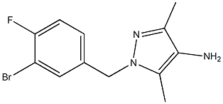 1-[(3-bromo-4-fluorophenyl)methyl]-3,5-dimethyl-1H-pyrazol-4-amine Structure