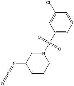 1-[(3-chlorobenzene)sulfonyl]-3-isocyanatopiperidine Structure