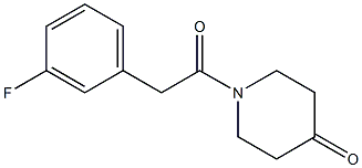 1-[(3-fluorophenyl)acetyl]piperidin-4-one 구조식 이미지