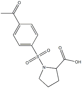 1-[(4-acetylbenzene)sulfonyl]pyrrolidine-2-carboxylic acid Structure